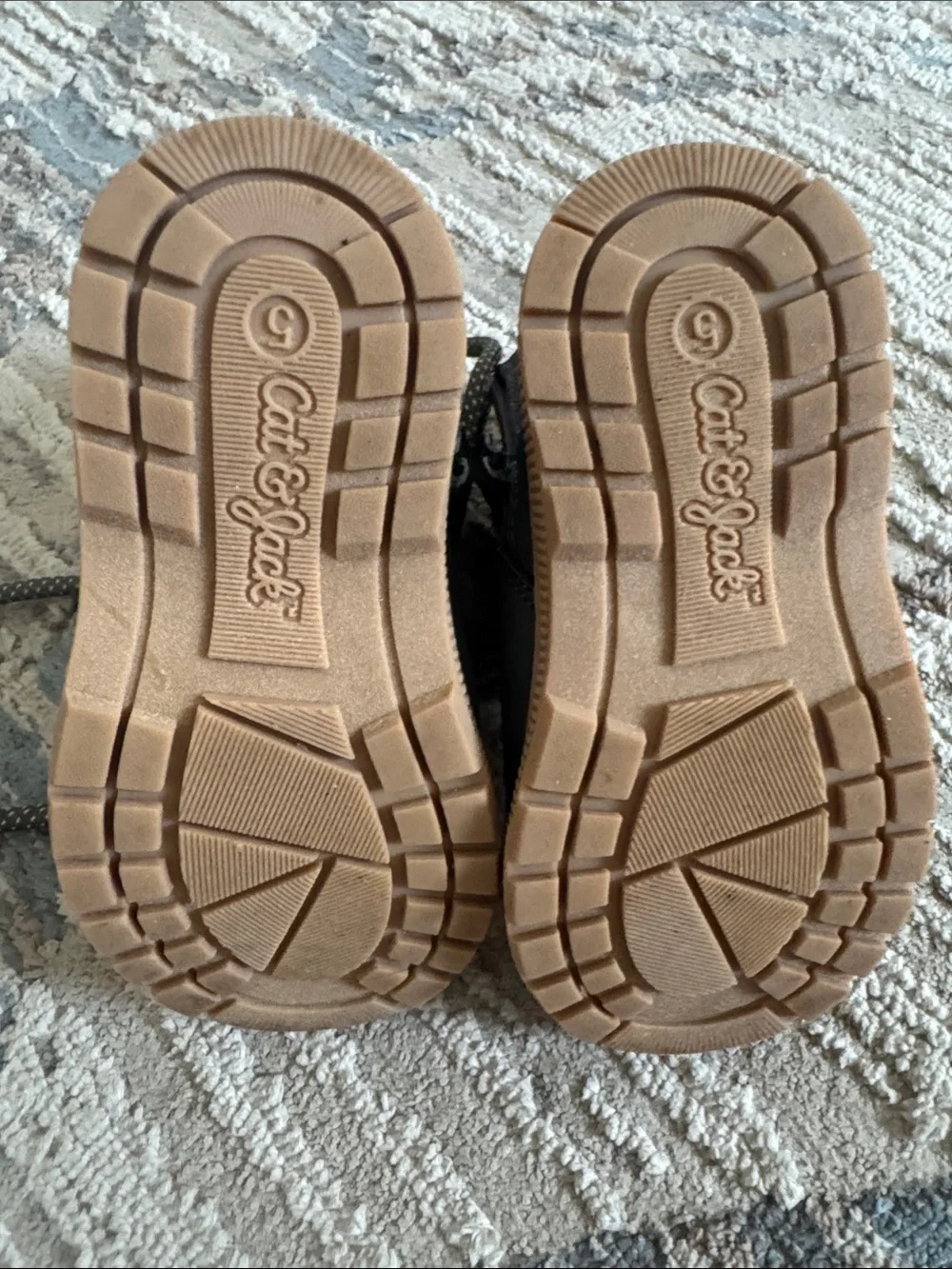 Cat & Jack Black Kids High-Top Boots with Tan Sole